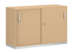 Armoire mélaminé FrameOne II - h. 79 x l. 120 cm - 4 demi-tablettes - portes coulissantes