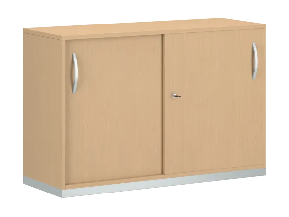 Armoire mélaminé FrameOne II - h. 79 x l. 120 cm - 4 demi-tablettes - portes coulissantes