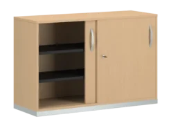Armoire mélaminé FrameOne II - h. 79 x l. 120 cm - 4 demi-tablettes - portes coulissantes