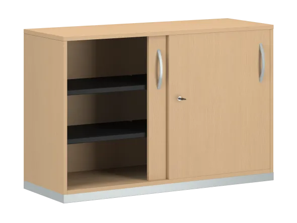 Armoire mélaminé FrameOne II - h. 79 x l. 120 cm - 4 demi-tablettes - portes coulissantes
