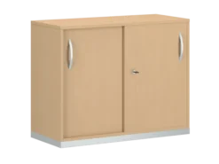 Armoire mélaminé FrameOne II - h. 79 x l. 100 cm - 4 demi-tablettes - portes coulissantes