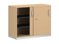 Armoire mélaminé FrameOne II - h. 79 x l. 100 cm - 4 demi-tablettes - portes coulissantes