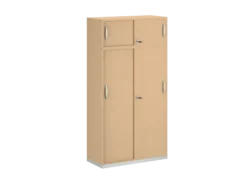 Armoire mélaminé FrameOne II - h. 191,5 x l. 100 cm - 8 demi-tablettes - portes coulissantes + niche fermée