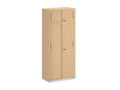 Armoire mélaminé FrameOne II - h. 191,5 x l. 80 cm - 4 tablettes - portes coulissantes + niche fermée