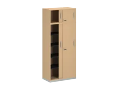 Armoire mélaminé FrameOne II - h. 191,5 x l. 80 cm - 4 tablettes - portes coulissantes + niche fermée
