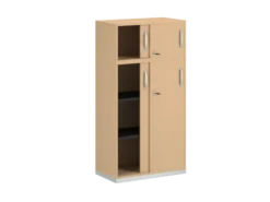 Armoire mélaminé FrameOne II - h. 154 x l. 80 cm - 2 tablettes - portes coulissantes + niche fermée
