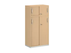 Armoire mélaminé FrameOne II - h. 154 x l. 80 cm - 2 tablettes - portes coulissantes + niche fermée