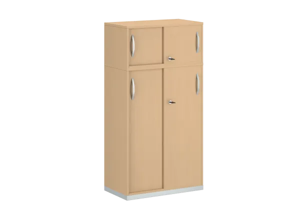 Armoire mélaminé FrameOne II - h. 154 x l. 80 cm - 2 tablettes - portes coulissantes + niche fermée
