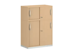 Armoire mélaminé FrameOne II - h. 116,5 x l. 80 cm - 2 tablettes - portes coulissantes + niche fermée