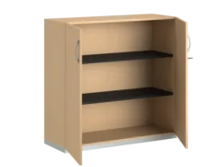 Armoire mélaminé FrameOne II - h. 116,5 x l. 120 cm - 2 tablettes - portes battantes