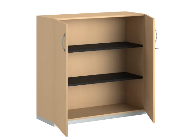 Armoire mélaminé FrameOne II - h. 116,5 x l. 120 cm - 2 tablettes - portes battantes