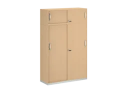 Armoire mélaminé FrameOne II - h. 191,5 x l. 120 cm - 8 demi-tablettes - portes coulissantes + niche fermée