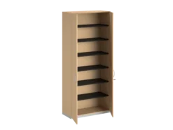 Armoire mélaminé FrameOne II - h. 229 x l. 100 cm - 6 tablettes - portes battantes