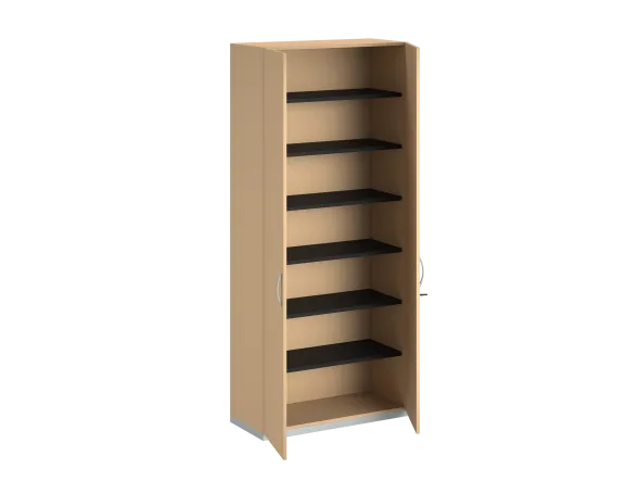 Armoire mélaminé FrameOne II - h. 229 x l. 100 cm - 6 tablettes - portes battantes