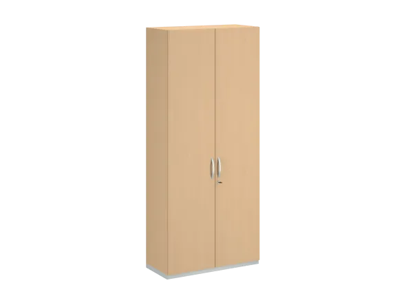 Armoire mélaminé FrameOne II - h. 229 x l. 100 cm - 6 tablettes - portes battantes
