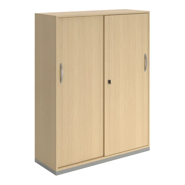 Armoire mélaminé FrameOne II - h. 154 x l. 120 cm - 8 demi-tablettes - portes coulissantes