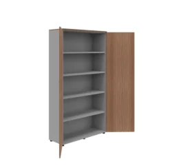 Armoire mélaminé Léandre Manager - h. 215,8 x l. 120 cm - 4 tablettes métal - portes battantes