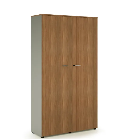 Armoire mélaminé Léandre Manager - h. 215,8 x l. 120 cm - 4 tablettes métal - portes battantes