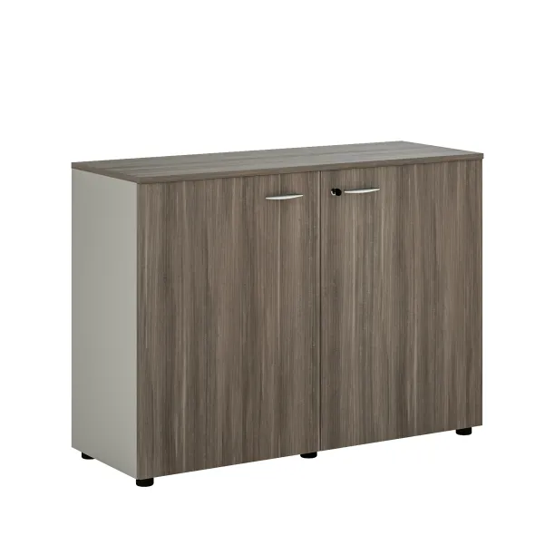 Armoire mélaminé Léandre Manager - h. 87,8 x l. 120 cm - 1 tablette métal - portes battantes
