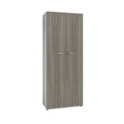 Armoire mélaminé Léandre Manager - h. 215,8 x l. 86 cm - 4 tablettes métal - portes battantes