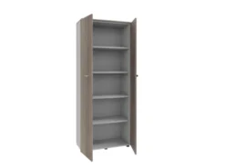 Armoire mélaminé Léandre Manager - h. 215,8 x l. 86 cm - 4 tablettes métal - portes battantes