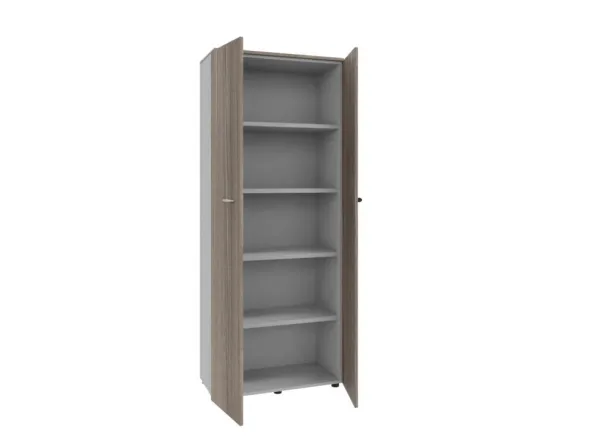 Armoire mélaminé Léandre Manager - h. 215,8 x l. 86 cm - 4 tablettes métal - portes battantes