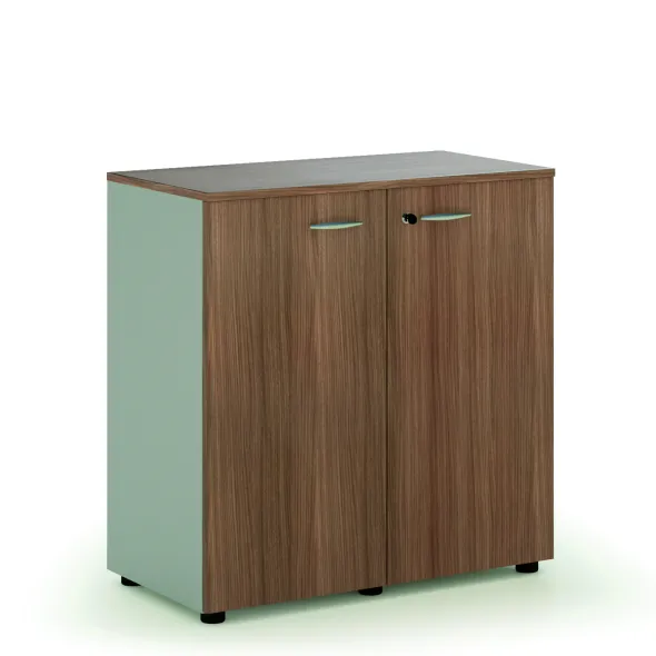 Armoire mélaminé Léandre Manager - h. 87,8 x l. 86 cm - 1 tablette métal - portes battantes