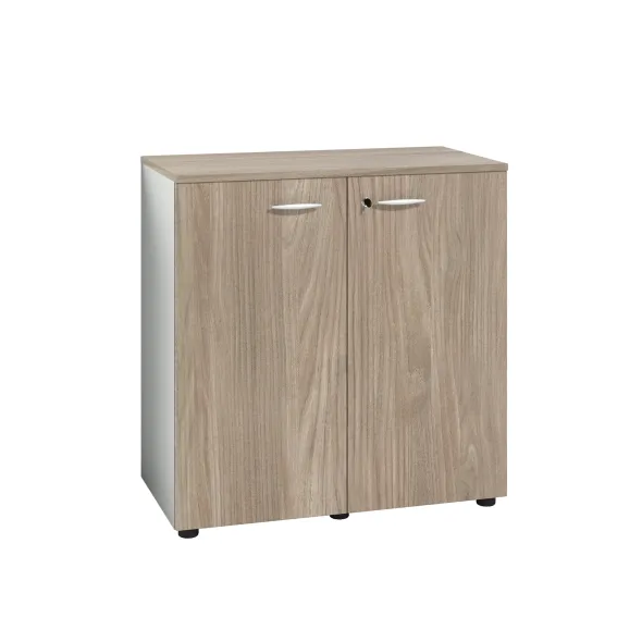 Armoire mélaminé Léandre Manager - h. 87,8 x l. 86 cm - 1 tablette métal - portes battantes