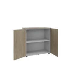 Armoire mélaminé Léandre Manager - h. 87,8 x l. 86 cm - 1 tablette métal - portes battantes