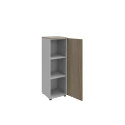 Armoire mélaminé Léandre Manager - h. 132,8 x l. 43 cm - 2 tablettes métal - porte battante