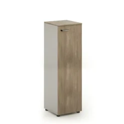 Armoire mélaminé Léandre Manager - h. 132,8 x l. 43 cm - 2 tablettes métal - porte battante