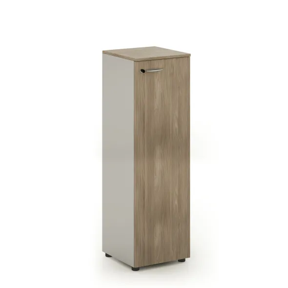 Armoire mélaminé Léandre Manager - h. 132,8 x l. 43 cm - 2 tablettes métal - porte battante