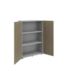 Armoire mélaminé Léandre Manager - h. 132,8 x l. 86 cm - 2 tablettes métal - portes battantes