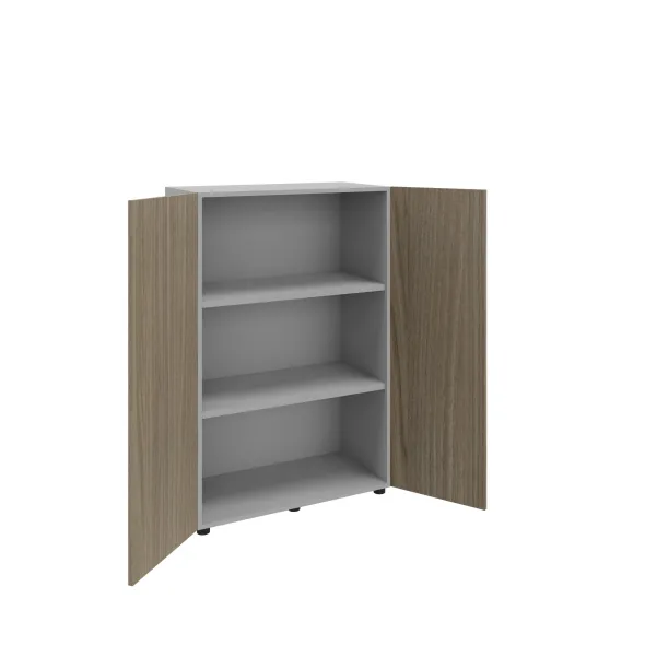 Armoire mélaminé Léandre Manager - h. 132,8 x l. 86 cm - 2 tablettes métal - portes battantes