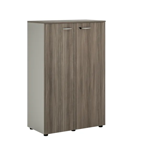 Armoire mélaminé Léandre Manager - h. 132,8 x l. 86 cm - 2 tablettes métal - portes battantes
