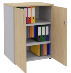 Armoire mélaminé Majesty - h. 102 x l. 80 cm - 2 tablettes métal - portes battantes