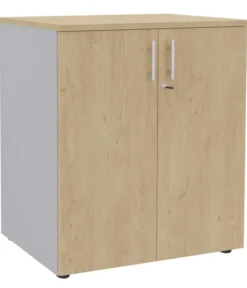 Armoire mélaminé Majesty - h. 102 x l. 100 cm - 2 tablettes métal - portes battantes