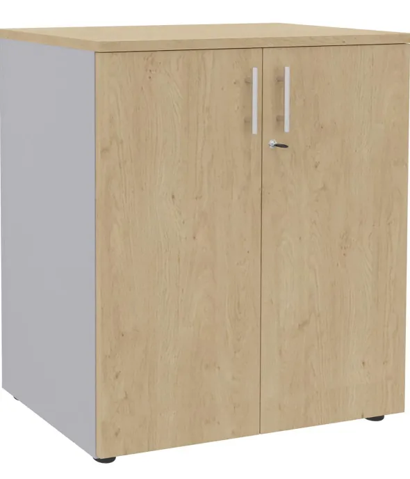 Armoire mélaminé Majesty - h. 102 x l. 100 cm - 2 tablettes métal - portes battantes