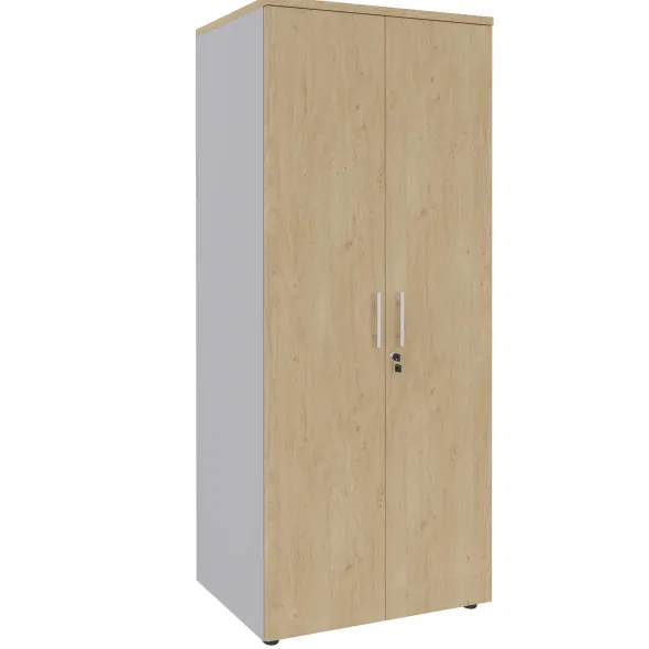 Armoire mélaminé Majesty - h. 183 x l. 100 cm - 4 tablettes métal - portes battantes
