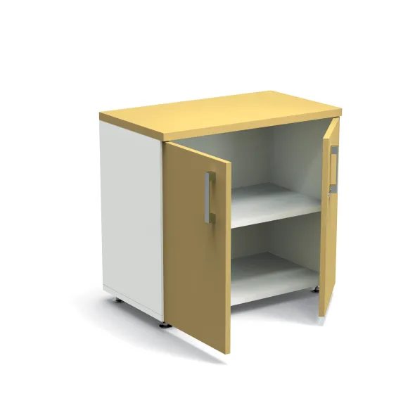 Armoire mélaminé Obade - h. 73 x l. 80 cm - 1 tablette métal - portes battantes