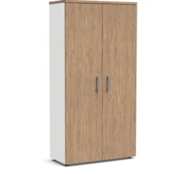 Armoire mélaminé Obade - h. 197 x l. 100 cm - 5 tablettes métal - portes battantes