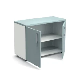 Armoire mélaminé Obade - h. 73 x l. 100 cm - 1 tablette métal - portes battantes