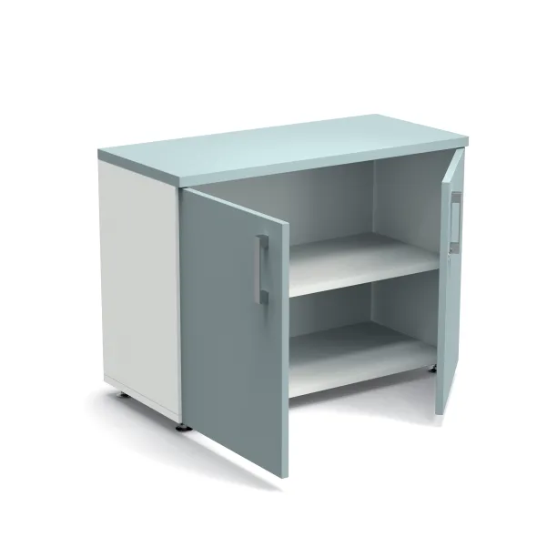 Armoire mélaminé Obade - h. 73 x l. 100 cm - 1 tablette métal - portes battantes