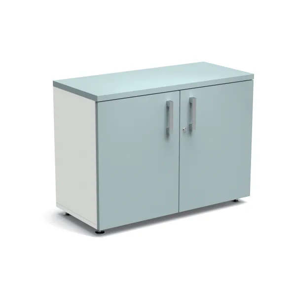 Armoire mélaminé Obade - h. 73 x l. 100 cm - 1 tablette métal - portes battantes