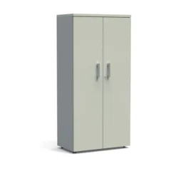 Armoire mélaminé Obade - h. 165 x l. 80 cm - 4 tablettes métal - portes battantes