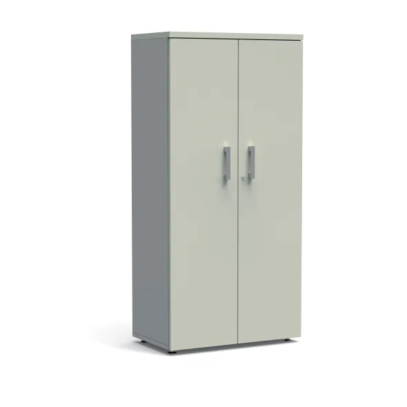 Armoire mélaminé Obade - h. 165 x l. 80 cm - 4 tablettes métal - portes battantes
