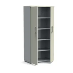 Armoire mélaminé Obade - h. 165 x l. 80 cm - 4 tablettes métal - portes battantes