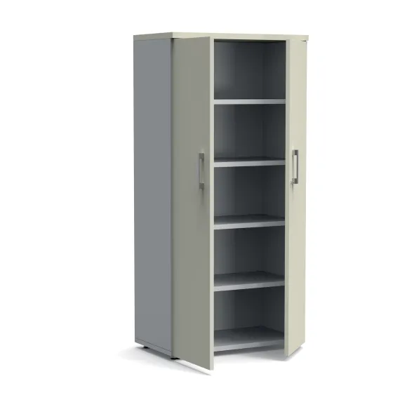 Armoire mélaminé Obade - h. 165 x l. 80 cm - 4 tablettes métal - portes battantes