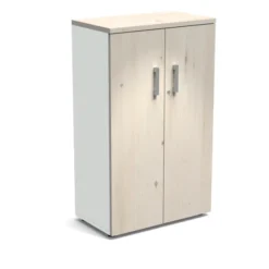 Armoire mélaminé Obade - h. 133 x l. 80 cm - 3 tablettes métal - portes battantes