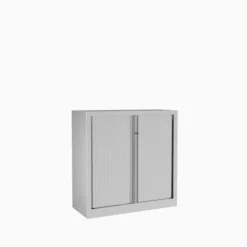 Armoire métallique Corial - h. 100 x l. 100 cm - 2 tablettes - unicolore - fermeture rideaux